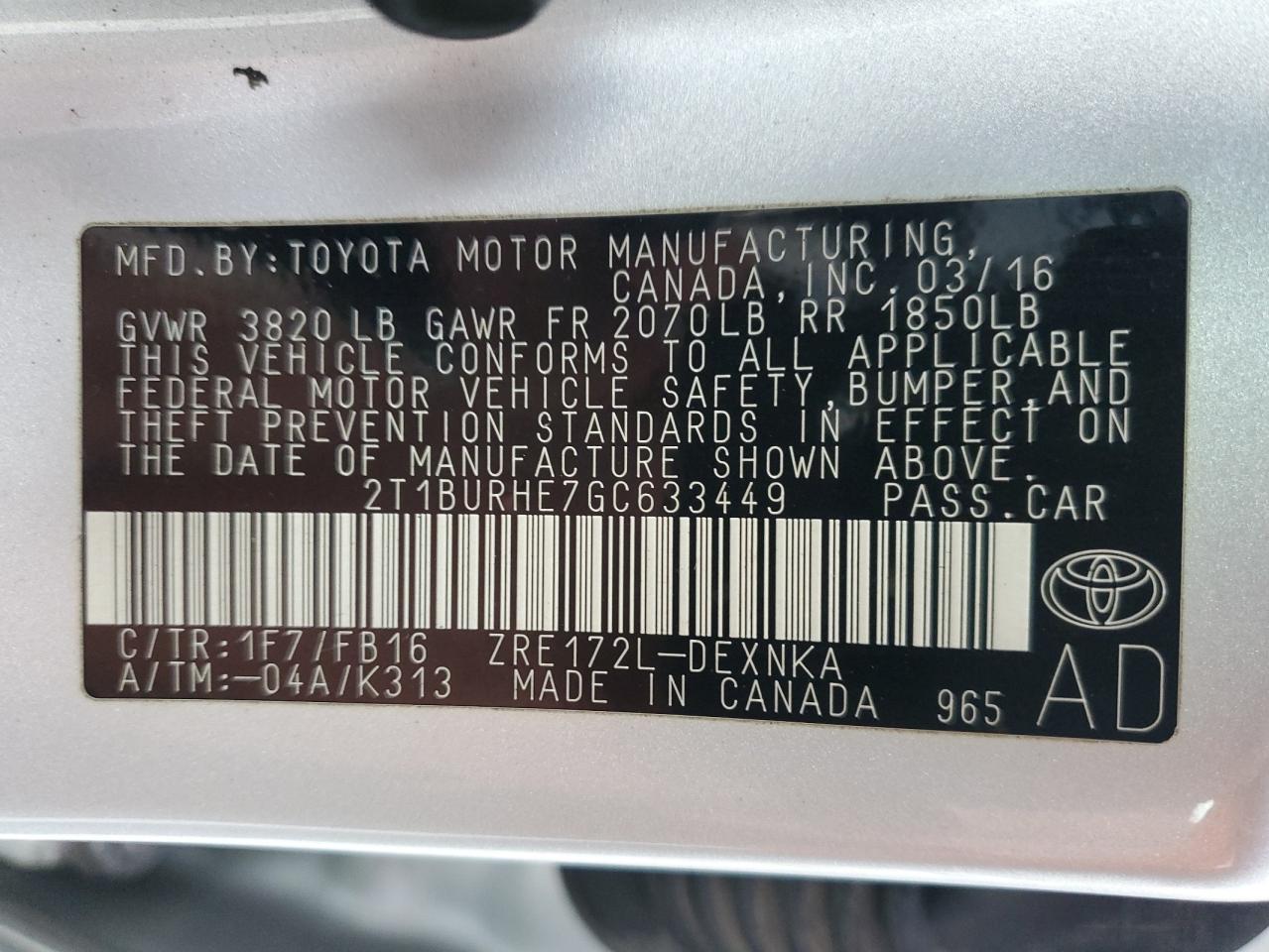 Toyota Corolla L Image 12